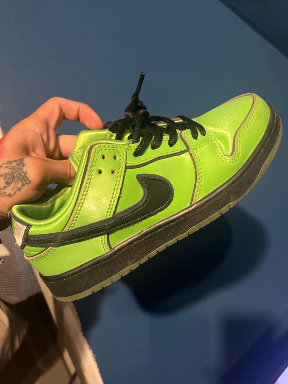 Nike Kids Low-Top Sneakers in Neon Green and Black
